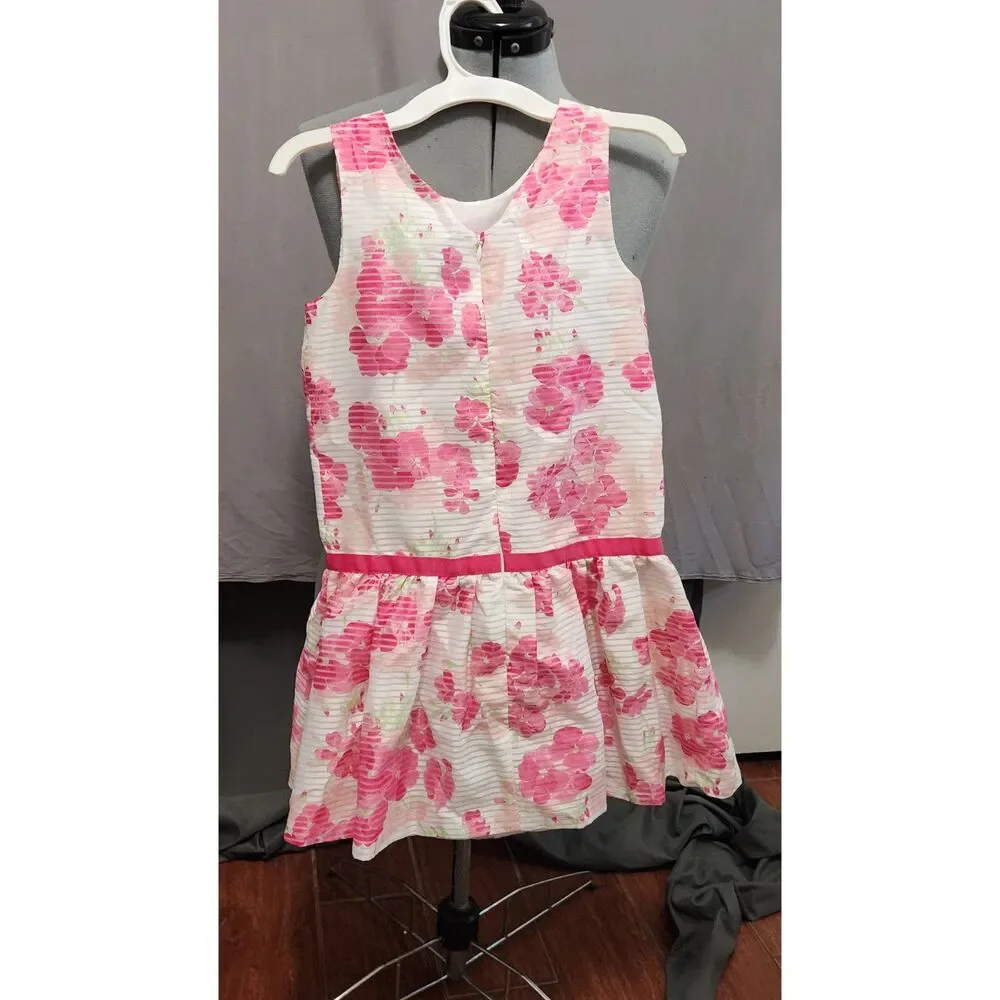 Gymboree Egg Hunt spring floral dress girls 10 Easter pink sleeveless